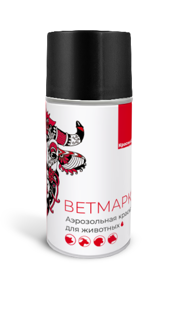 Аэрозольная краска ВЕТМАРК RED для мечения, красная