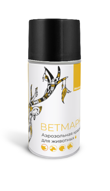 Аэрозольная краска ВЕТМАРК YELLOW для мечения, жёлтая