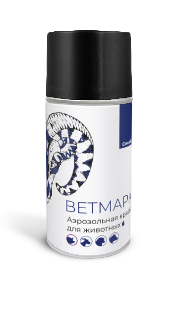 Аэрозольная краска ВЕТМАРК BLUE для мечения, синяя